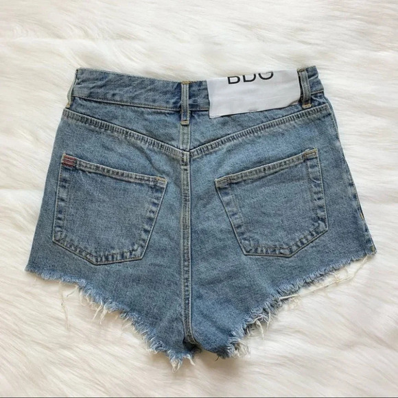 Urban Outfitters BDG Jean Shorts Jorts Distressed High Waist Cut off Denim Small - Picture 14 of 16